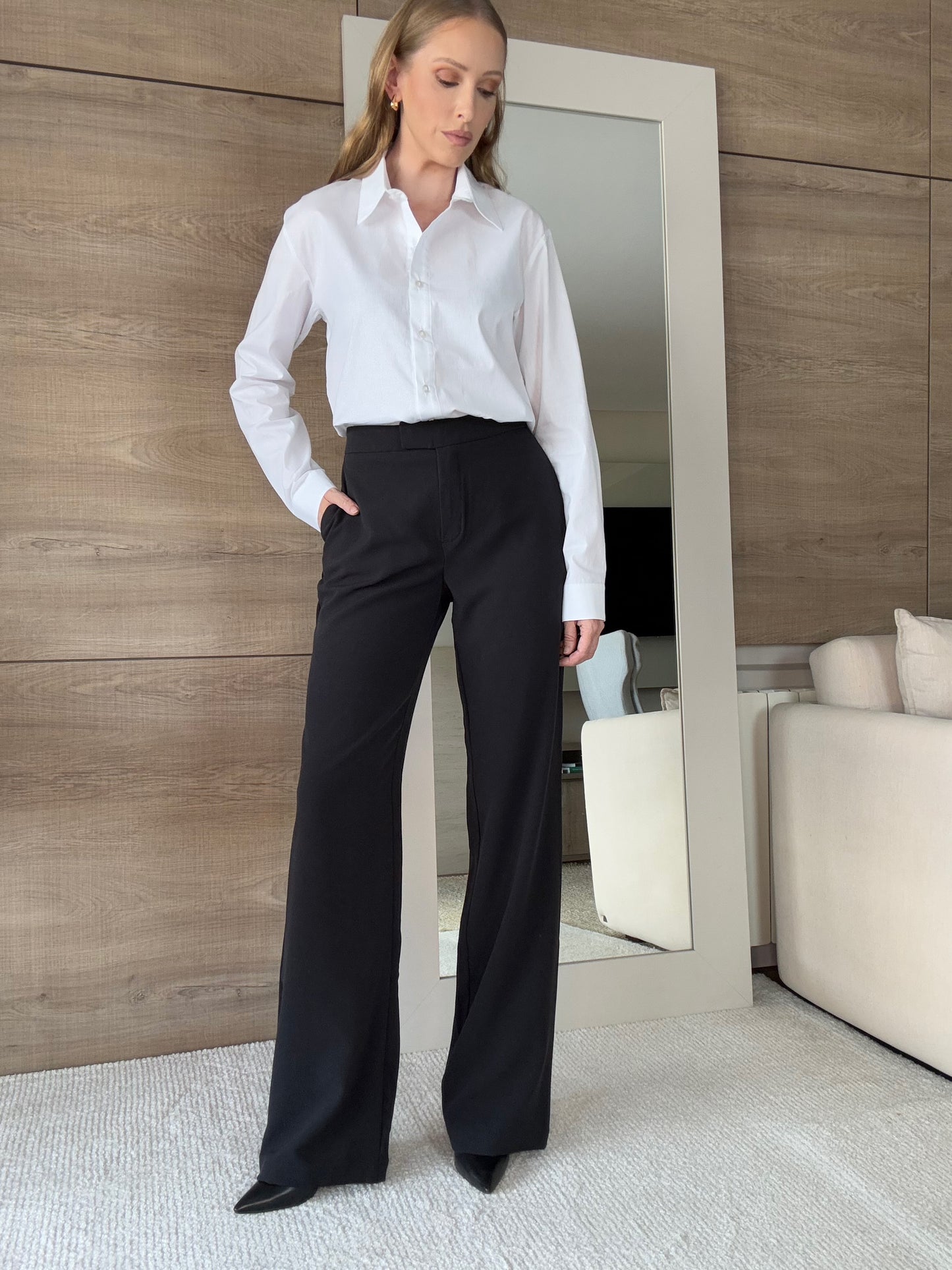 Calça alfaiataria wide longa